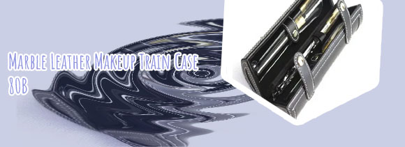 Leather train case makeup