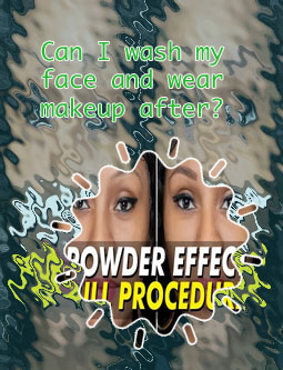 Powder brow tattoo before and after